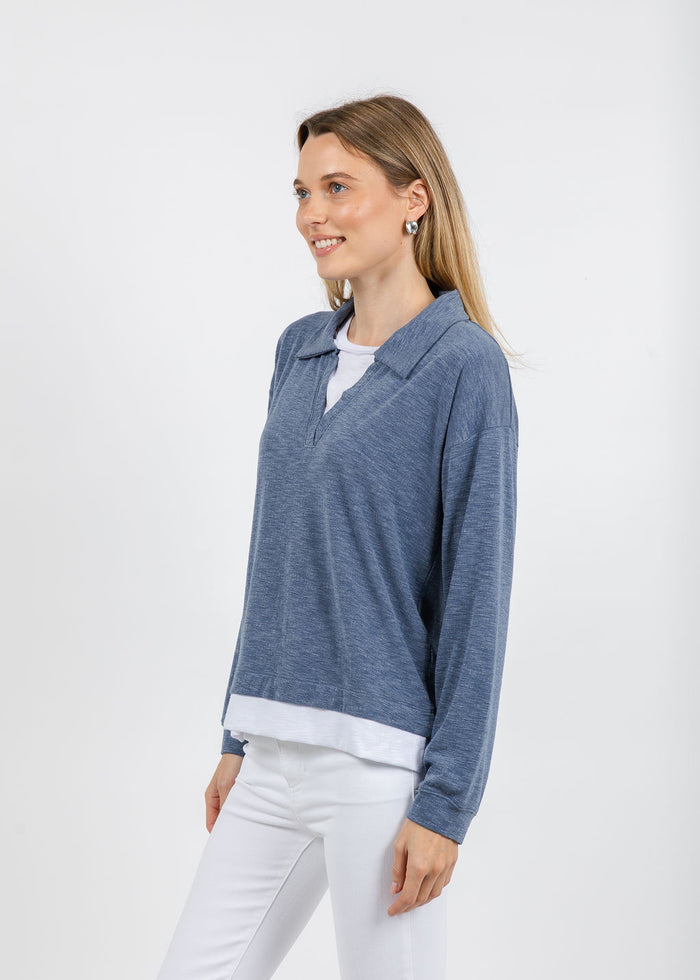 Nally & Millie Lily Layered Polo in Seaport available at Barbara Katz