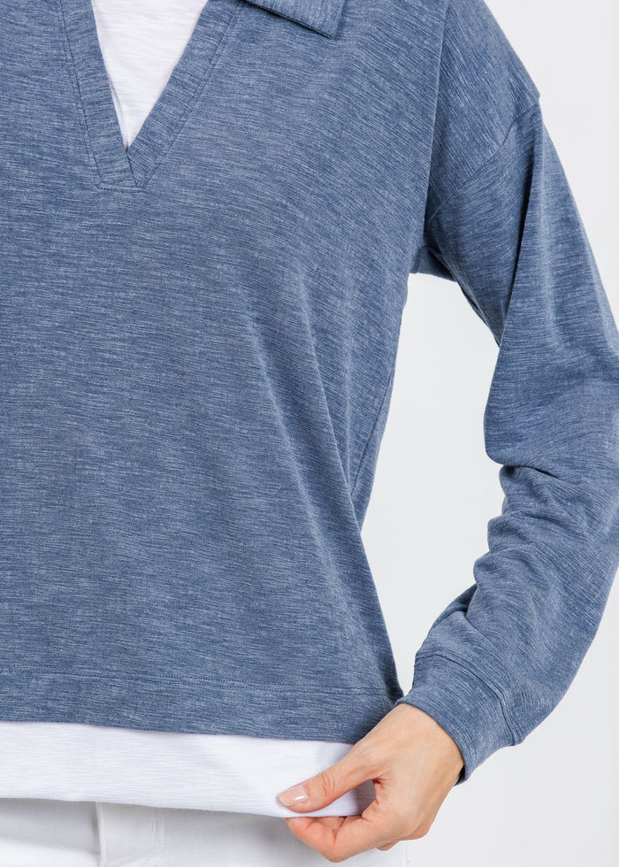 Nally & Millie Lily Layered Polo in Seaport available at Barbara Katz
