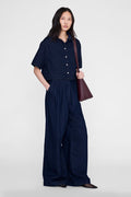 ANINE BING Lincoln Shirt - Ink Blue - on model front
