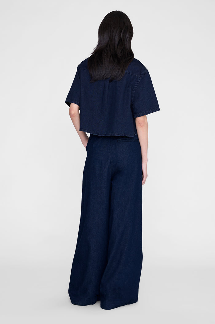ANINE BING Lincoln Shirt - Ink Blue - on model back