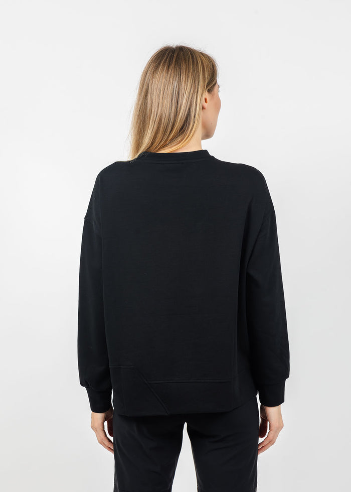 Line Art Crew Neck Sweater - Black