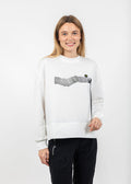 Terra Linear Graphic With Floral Sweater in Ivory available at Barbara Katz