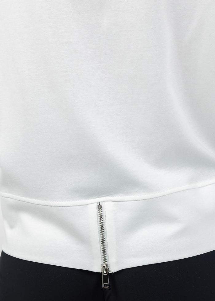 Terra Linear Graphic With Floral Sweater in Ivory available at Barbara Katz