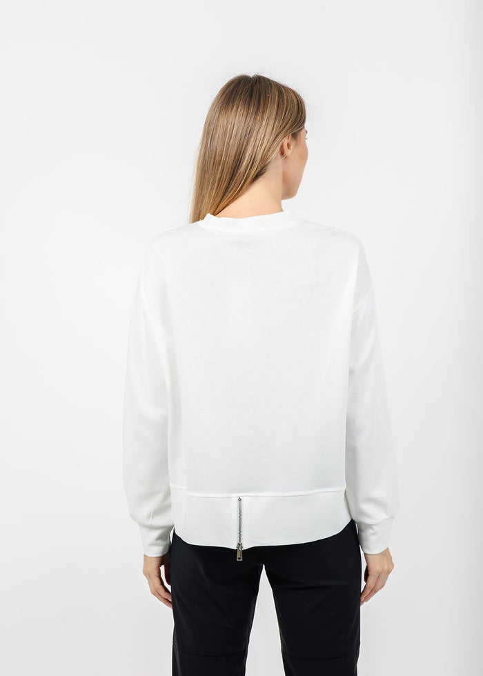 Terra Linear Graphic With Floral Sweater in Ivory available at Barbara Katz