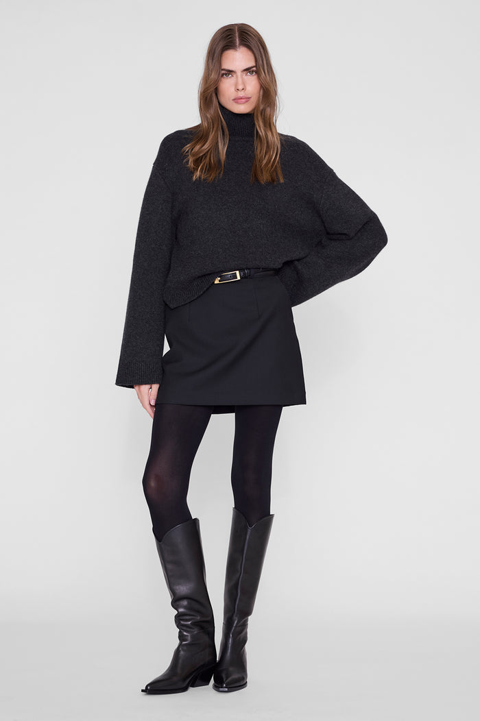 ANINE BING Livy Skirt - Black - on model front view