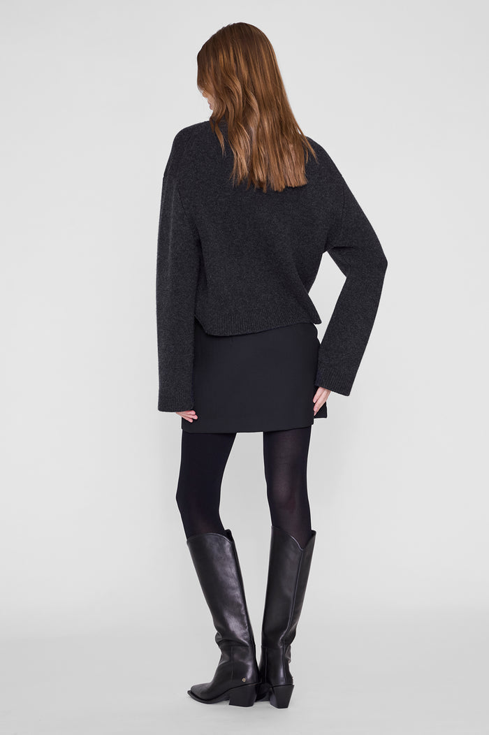 ANINE BING Livy Skirt - Black - on model back view