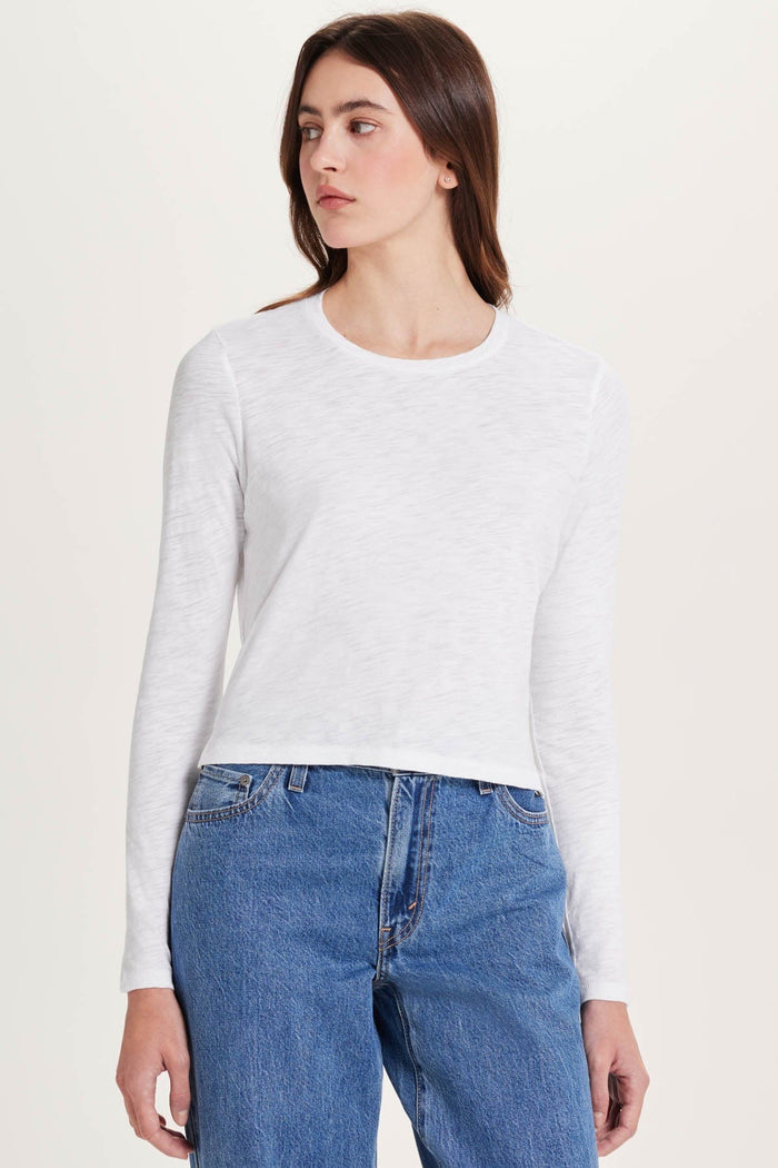 Goldie Long Sleeve Cropped Boy Tee available at Barbara Katz