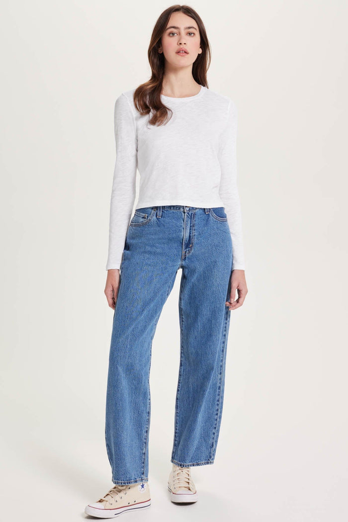 Goldie Long Sleeve Cropped Boy Tee available at Barbara Katz