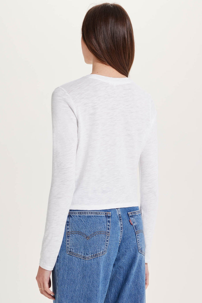 Goldie Long Sleeve Cropped Boy Tee available at Barbara Katz