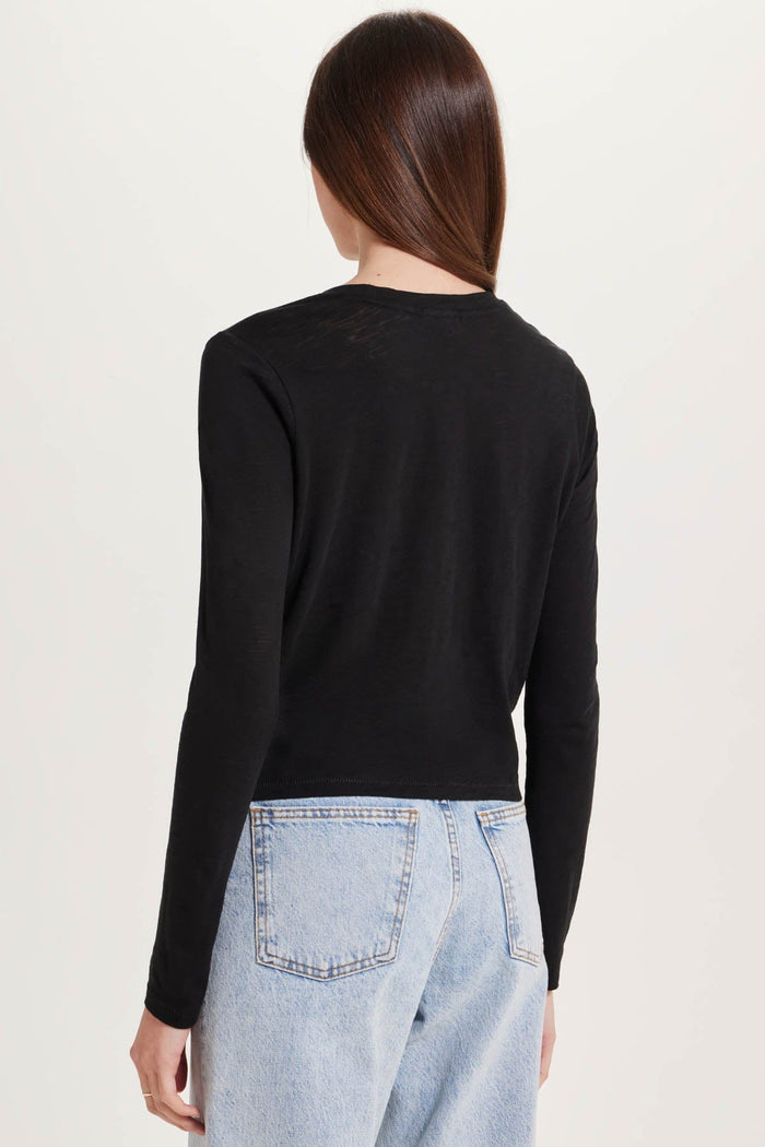 Goldie Long Sleeve Cropped Boy Tee available at Barbara Katz