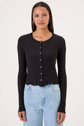 Goldie Love Story Jacquard Cardigan in Black available at Barbara Katz