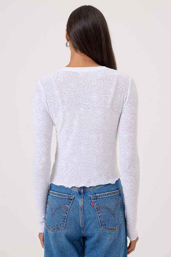 Goldie Love Story Jacquard Cardigan in White available at Barbara Katz
