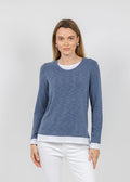 Nally & Millie Lucy Long Sleeve Layered Tee in Seaport available at Barbara Kat