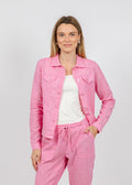 Pure Amici Lumila Linen Jacket in Petal available at Barbara Katz