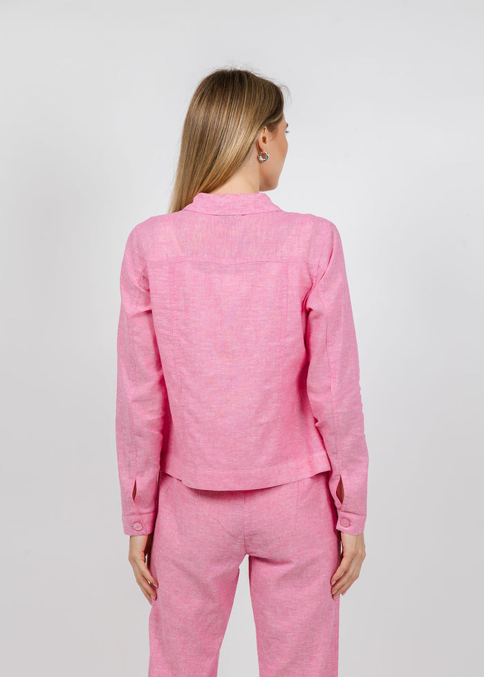 Pure Amici Lumila Linen Jacket in Petal available at Barbara Katz