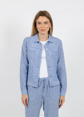 Pure Amici Lumila Linen Jacket in Water available at Barbara Katz