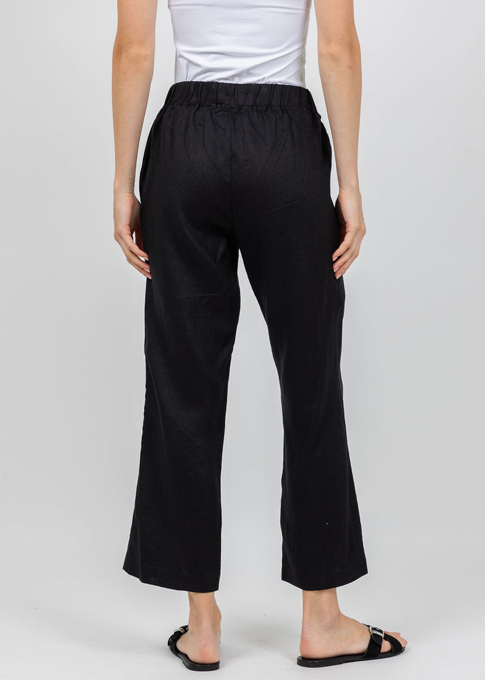 Pure Amici Lumila Linen Pants in Black available at Barbara Katz