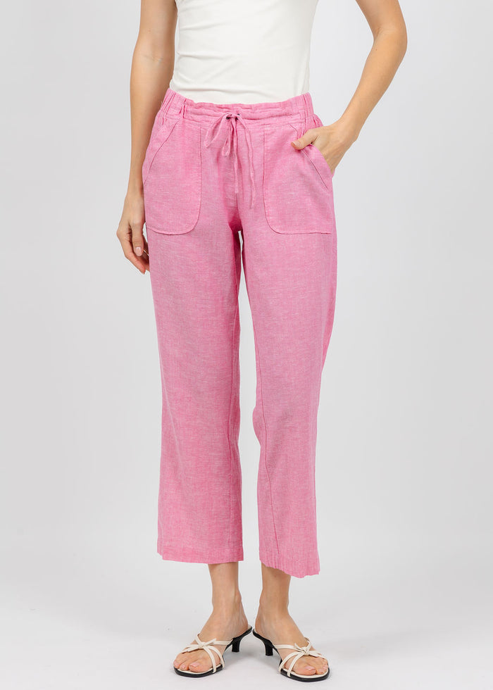 Pure Amici Lumila Linen Pants in Petal available at Barbara Katz