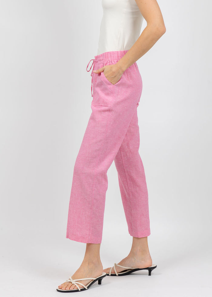 Pure Amici Lumila Linen Pants in Petal available at Barbara Katz
