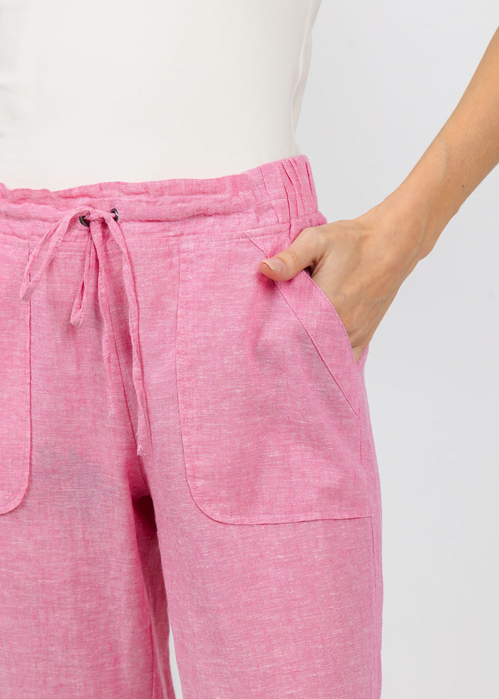 Pure Amici Lumila Linen Pants in Petal available at Barbara Katz