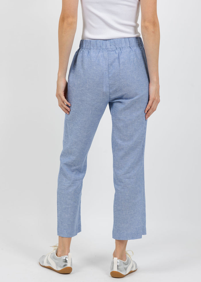 Pure Amici Lumila Linen Pants in Water available at Barbara Katz