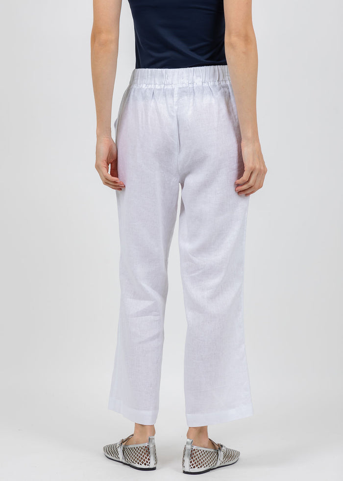 Pure Amici Lumila Linen Pants in White available at Barbara Katz