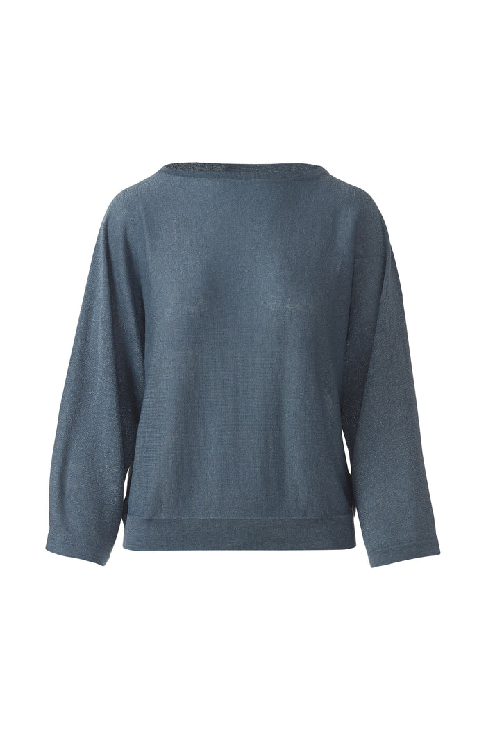 Kinross Lurex Dolman Pullover Sweater available at Barbara Katz