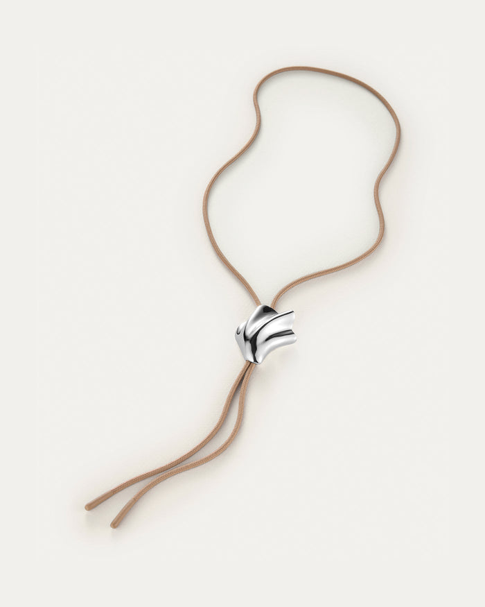 Jenny Bird Lydia Bolo Tie Necklace in Silver available at Barbara Katz