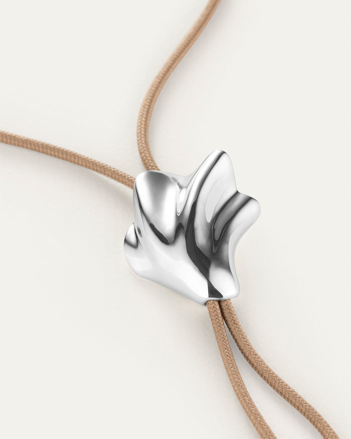 Jenny Bird Lydia Bolo Tie Necklace in Silver available at Barbara Katz