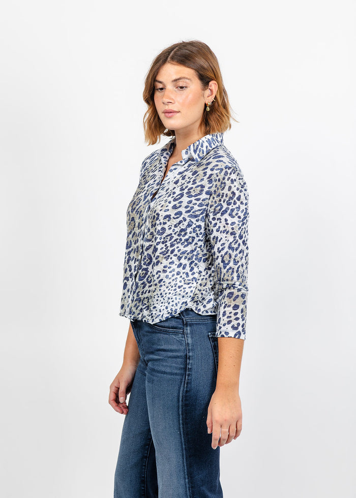 David Cline Lyra Crop Shirt in Hyde available at Barbara Katz