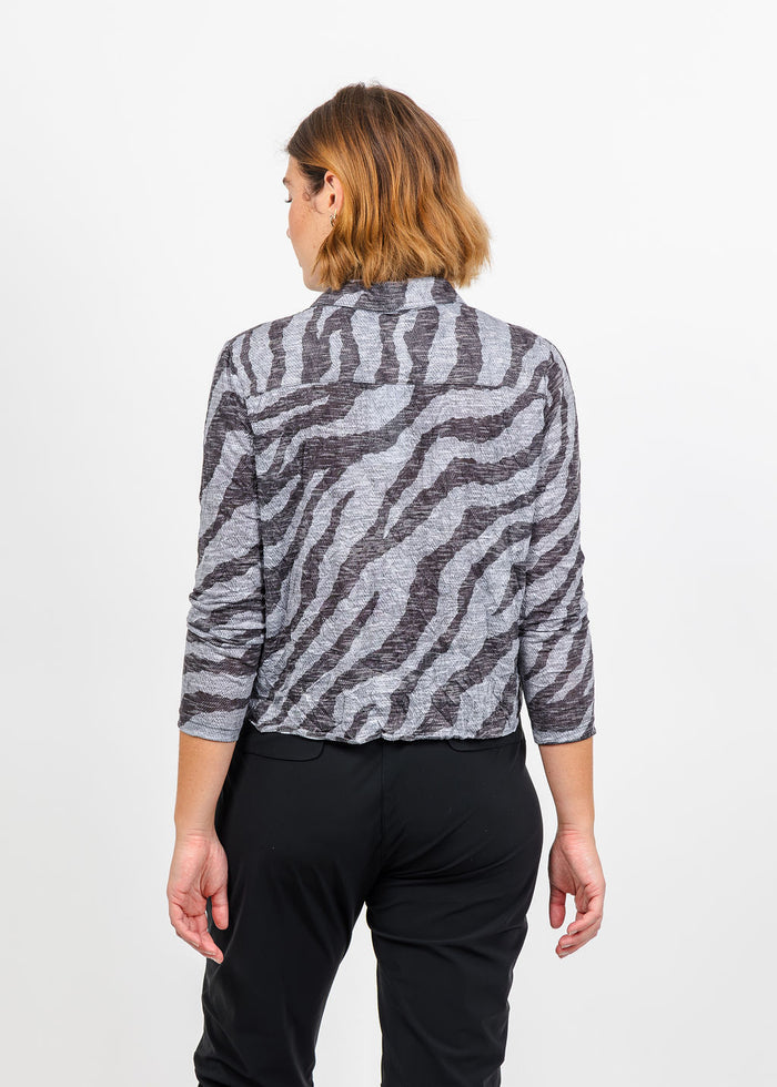 David Cline Lyra Crop Shirt in Mink available at Barbara Katz