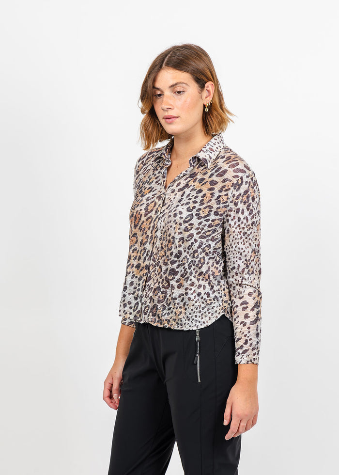 David Cline Lyra Crop Shirt in Skin available at Barbara Katz