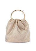 Olga Berg Mabel Crystal Top Handle Bag in Champagne available at Barbara Katz
