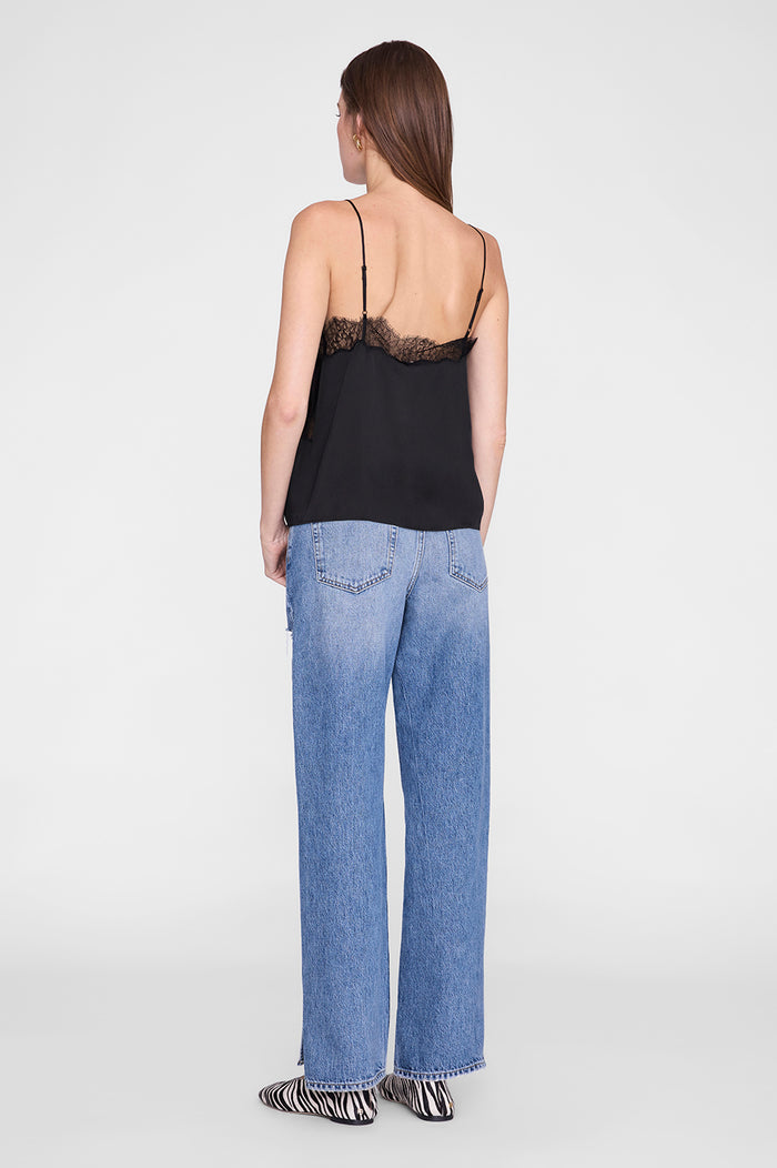 ANINE BING Mael Camisole - Black - on model back