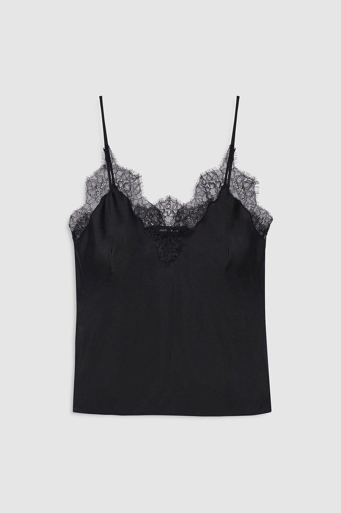 ANINE BING Mael Camisole - Black - front view