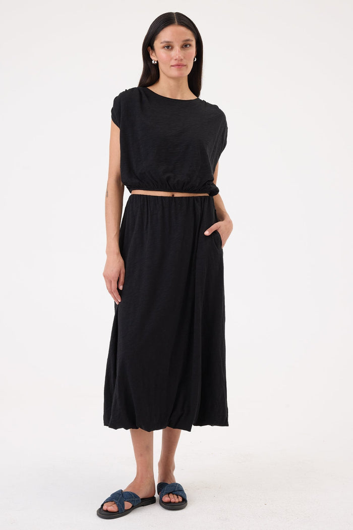 Goldie Marina Midi Bubble Skirt in Black available at Barbara Katz