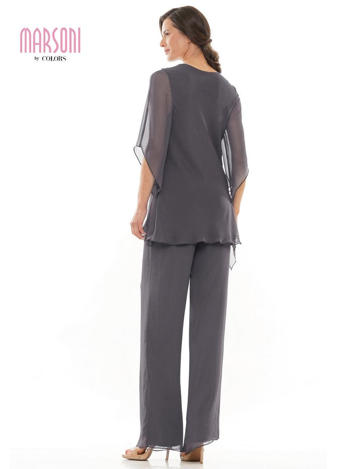 Marsoni by Colors Dress Ruffle Chiffon Pantsuit M308