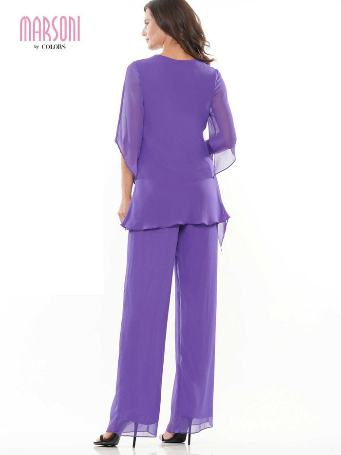Marsoni by Colors Dress Ruffle Chiffon Pantsuit M308