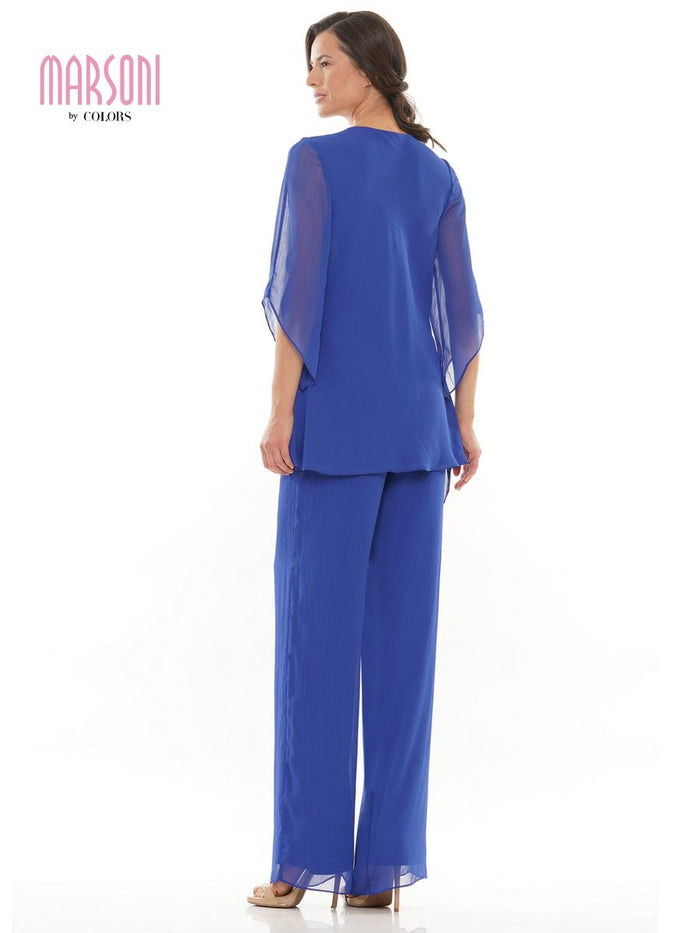 Marsoni by Colors Dress Ruffle Chiffon Pantsuit M308