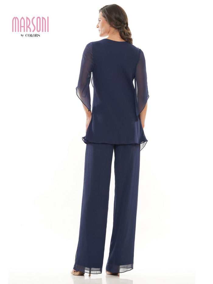 Marsoni by Colors Dress Ruffle Chiffon Pantsuit M308