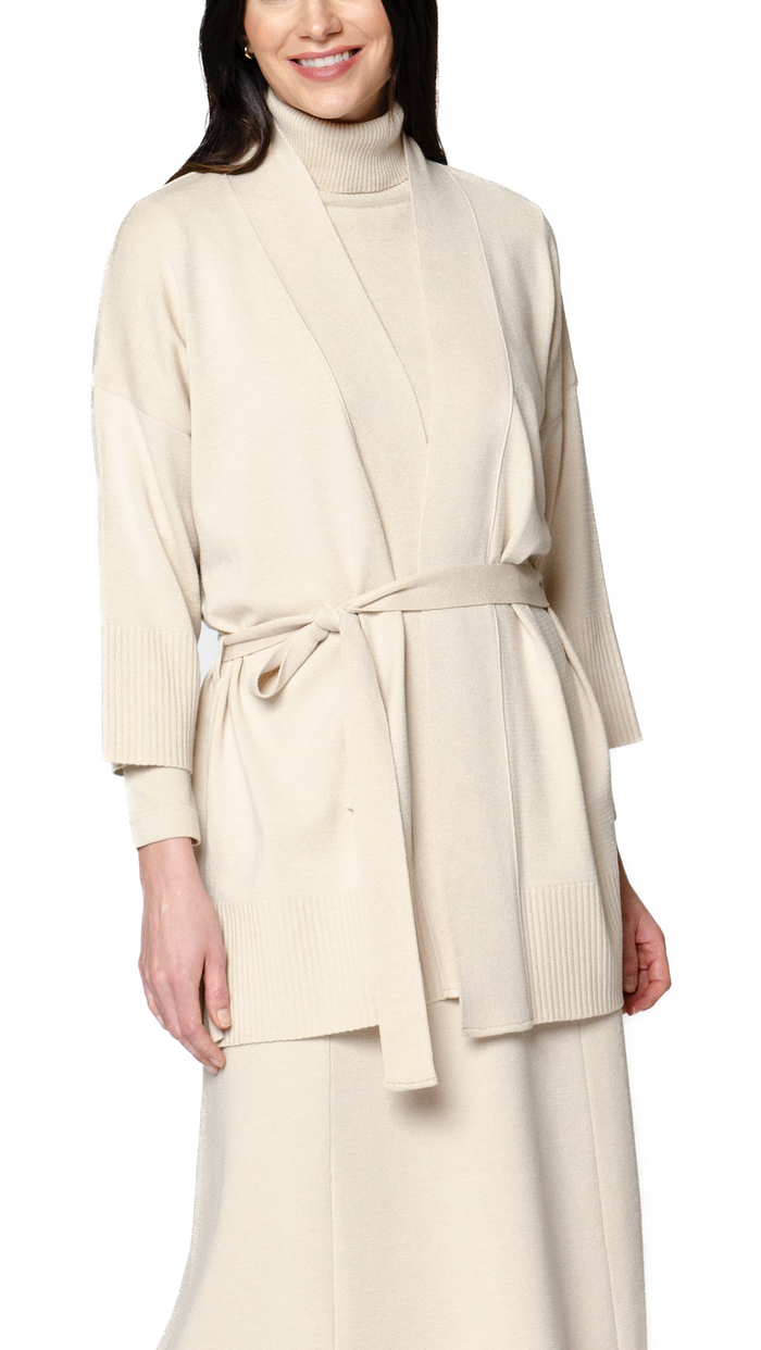 Martina Flat-Knit Vest - Beige Melange - Barbara Katz