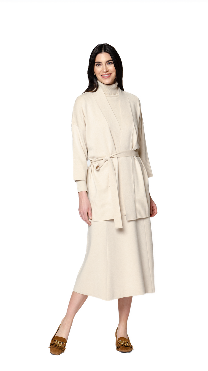 Martina Flat-Knit Vest - Beige Melange - Barbara Katz