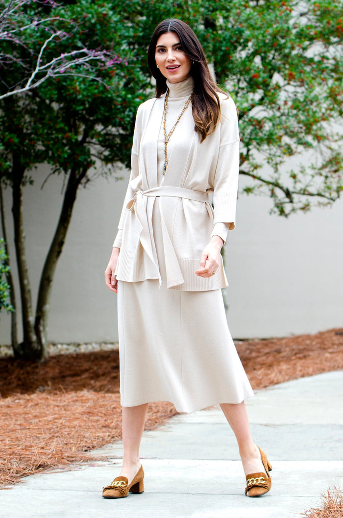 Martina Flat-Knit Vest - Beige Melange - Barbara Katz