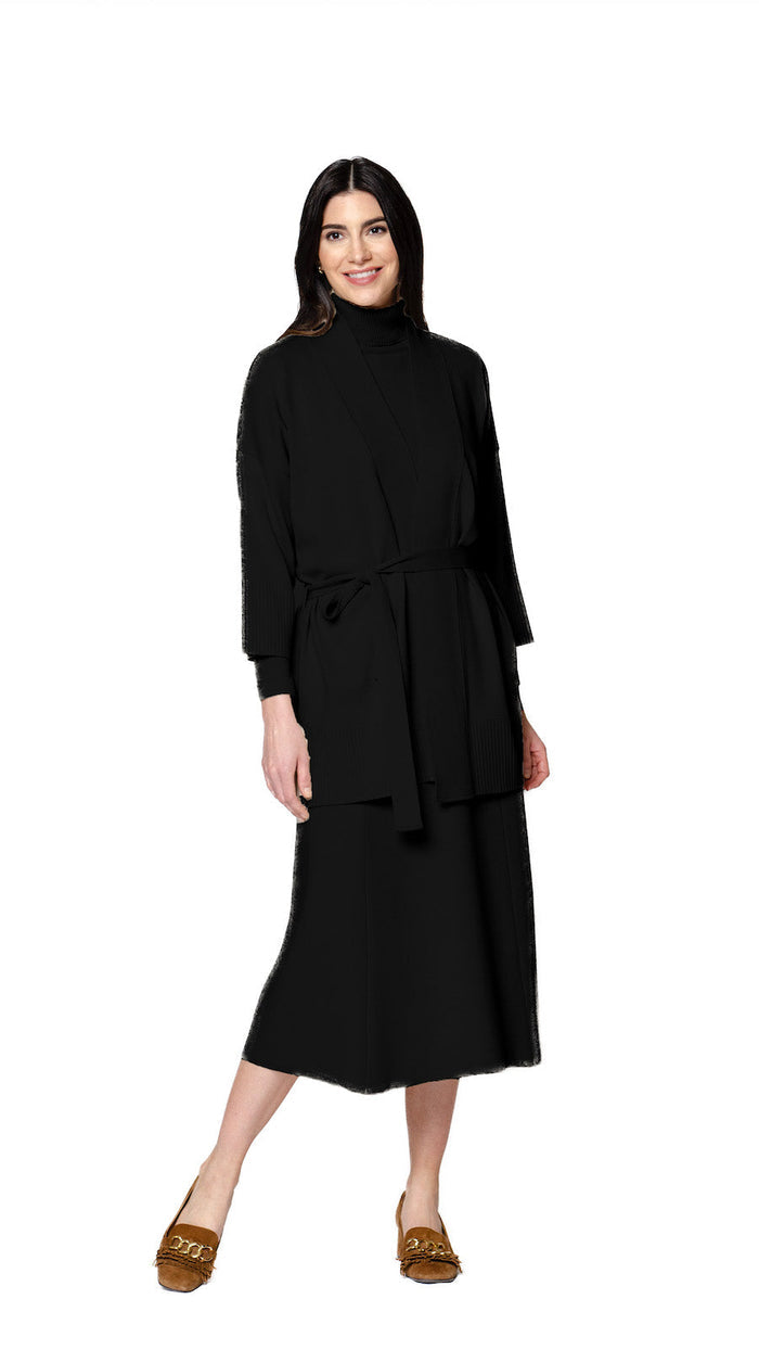 Martina Flat-Knit Vest - Black - Barbara Katz