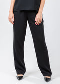 Caroline Rose Matte Crepe Straight Leg Pants in Black available at Barbara Katz