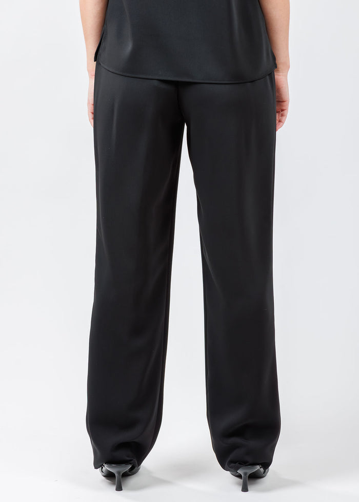 Caroline Rose Matte Crepe Straight Leg Pants in Black available at Barbara Katz