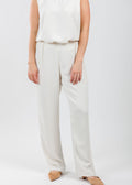 Caroline Rose Matte Crepe Straight Leg Pants in Ivory available at Barbara Katz