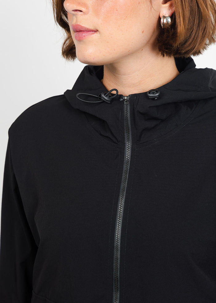 Lola & Sophie Maya Tech Canvas Jacket in Black available at Barbara Katz