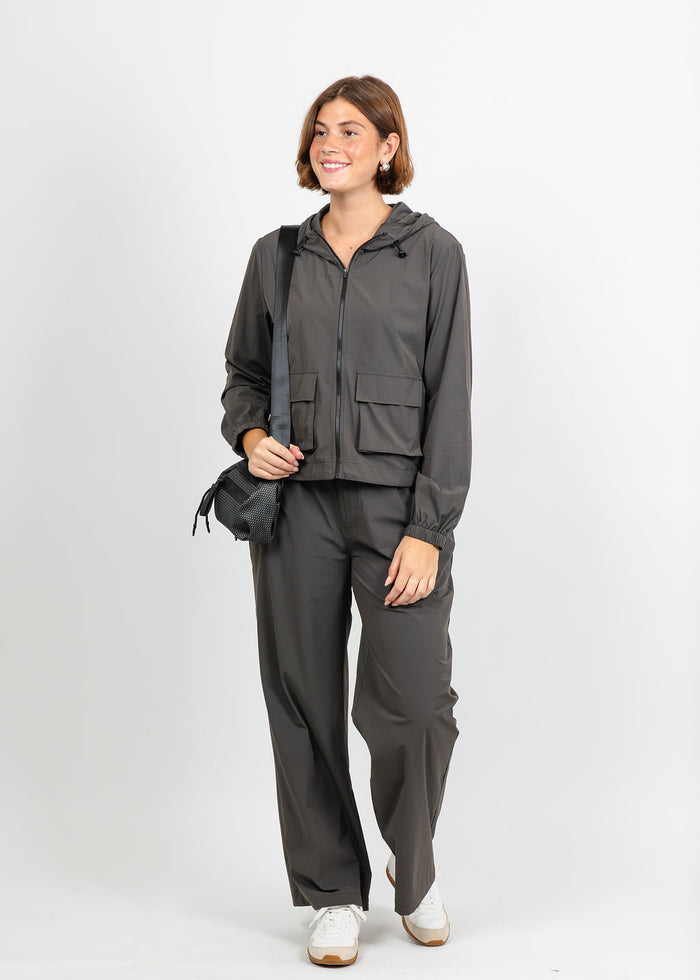 Lola & Sophie Maya Tech Canvas Jacket and Pants in Olive available at Barbara Katz
