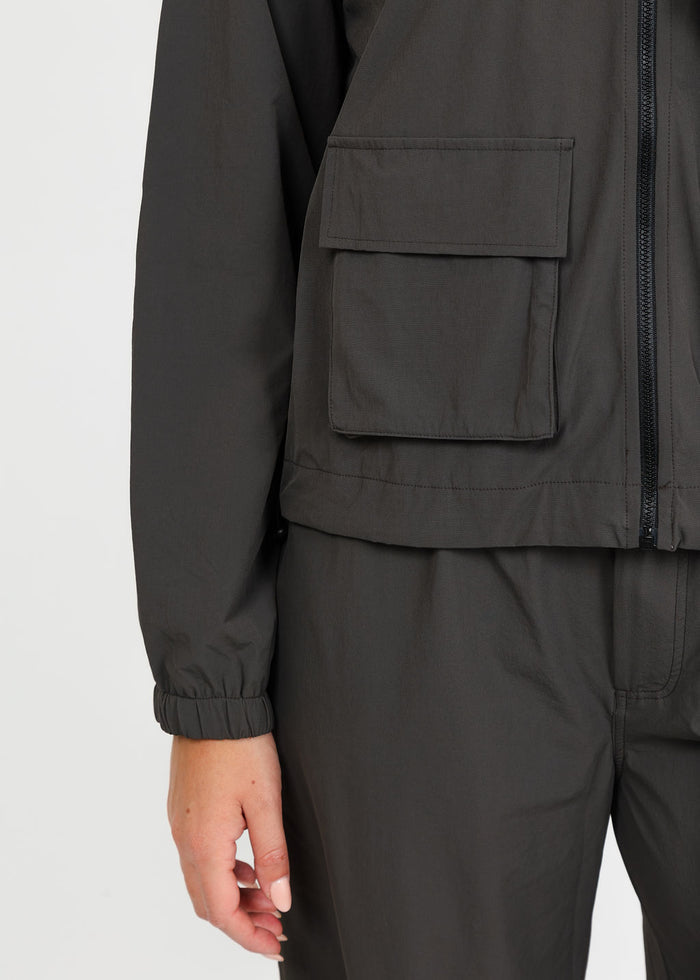 Lola & Sophie Maya Tech Canvas Jacket in Olive available at Barbara Katz